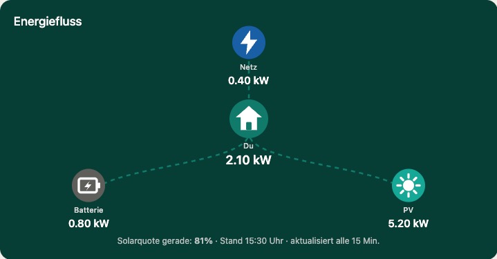 Animiertes Energiefluss-Diagramm im Mieter-Portal